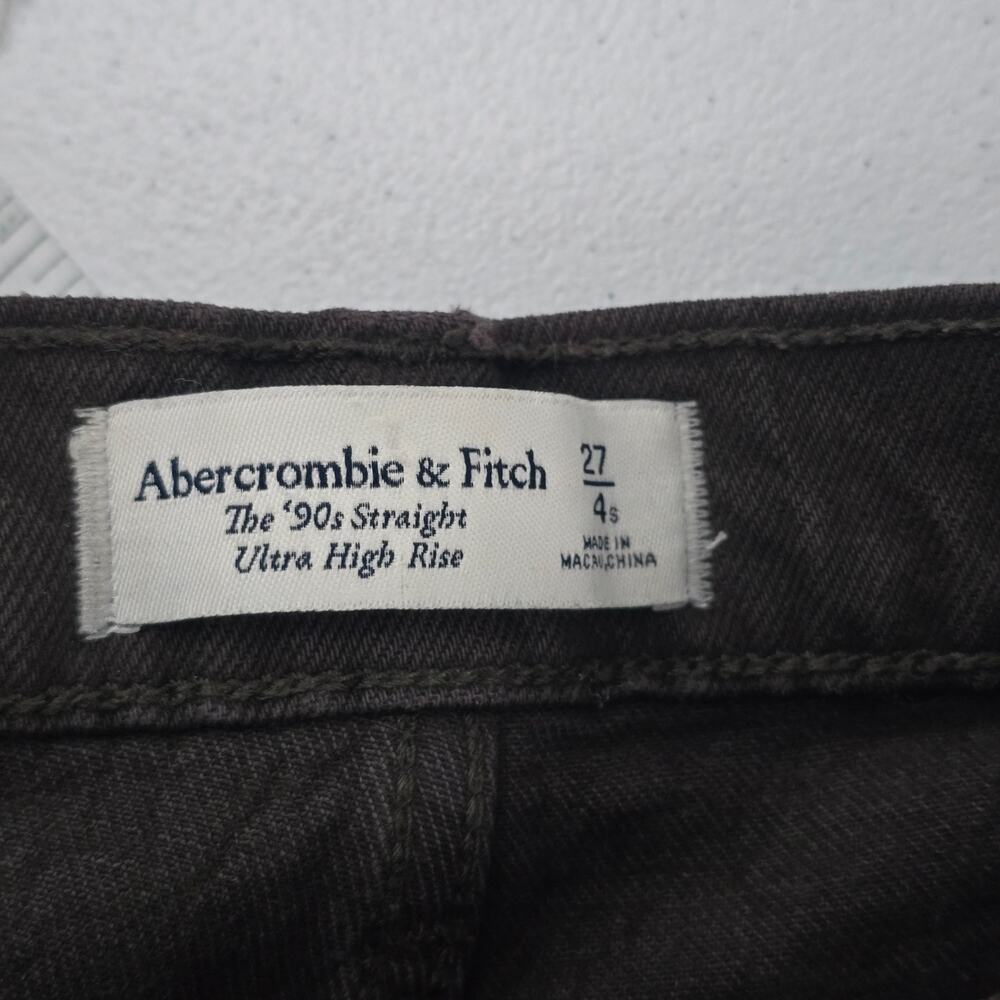 abercrombie 90's straight ultra high‎ rise jeans 27/4 womens dark denim 6834 - Picture 8 of 9